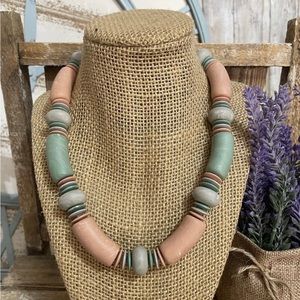 Statement Necklace Multi Bead Modernist Contemporary BOHO Jewelry NEW